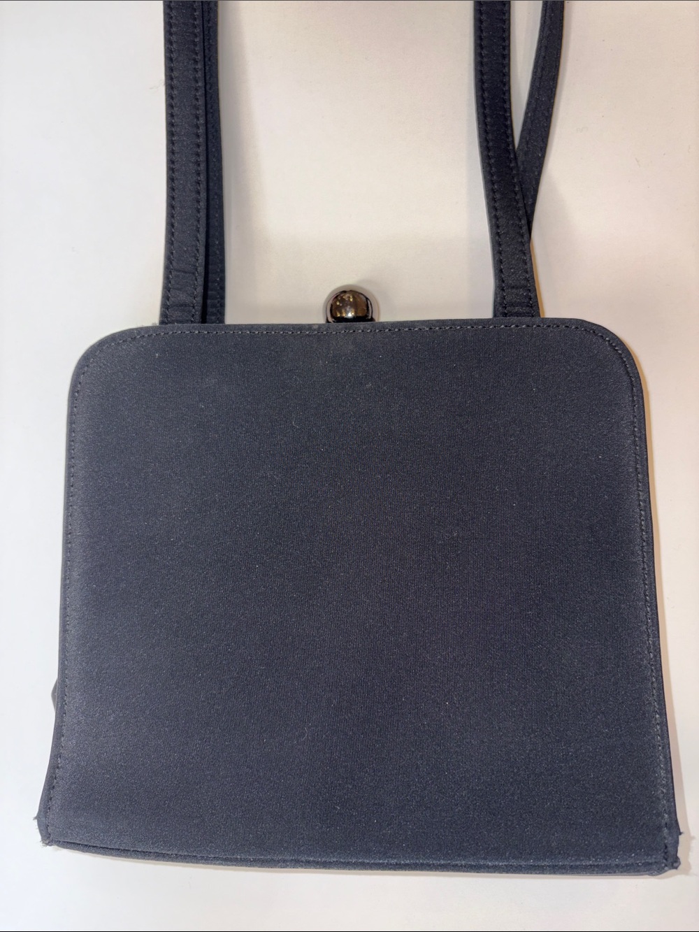Nine West Black Frame Kiss Lock Shoulder Bag Purse EUC Vintage 1990s